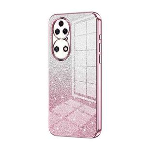 For Huawei P50 Gradient Glitter Powder Electroplated Phone Case(Pink)