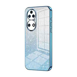 For Huawei P50 Gradient Glitter Powder Electroplated Phone Case(Blue)