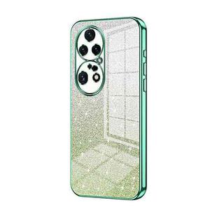 For Huawei P50 Pro Gradient Glitter Powder Electroplated Phone Case(Green)