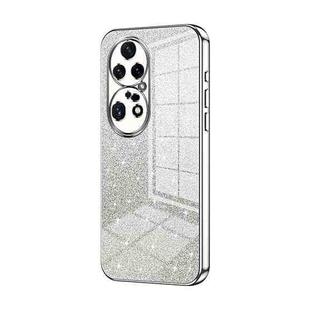 For Huawei P50 Pro Gradient Glitter Powder Electroplated Phone Case(Silver)