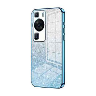 For Huawei P60 / P60 Pro Gradient Glitter Powder Electroplated Phone Case(Blue)