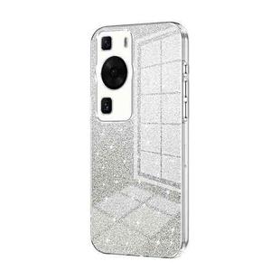 For Huawei P60 / P60 Pro Gradient Glitter Powder Electroplated Phone Case(Transparent)