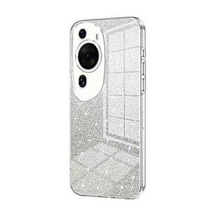 For Huawei P60 Art Gradient Glitter Powder Electroplated Phone Case(Transparent)