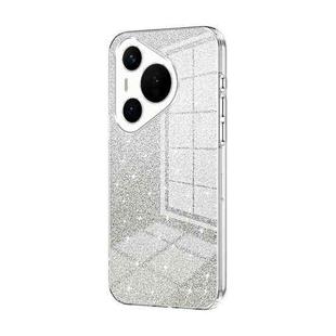 For Huawei Pura 70 Gradient Glitter Powder Electroplated Phone Case(Transparent)