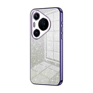For Huawei Pura 70 Pro Gradient Glitter Powder Electroplated Phone Case(Purple)
