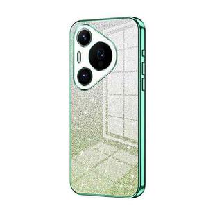 For Huawei Pura 70 Pro Gradient Glitter Powder Electroplated Phone Case(Green)