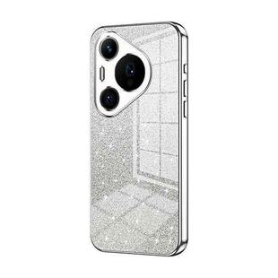 For Huawei Pura 70 Pro Gradient Glitter Powder Electroplated Phone Case(Silver)