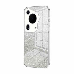 For Huawei Pura 70 Ultra Gradient Glitter Powder Electroplated Phone Case(Transparent)