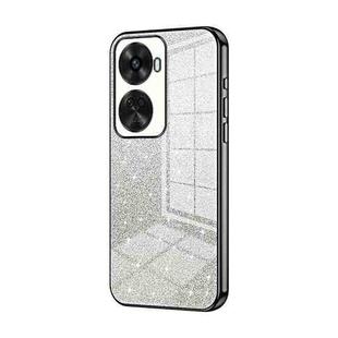 For Huawei nova 12 SE Gradient Glitter Powder Electroplated Phone Case(Black)