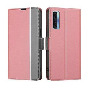 For TCL 20s / 20 5G / 20L / 20L+ Twill Texture Side Button Leather Phone Case(Pink)