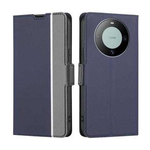 For Huawei Mate 60 Twill Texture Side Button Leather Phone Case(Blue)