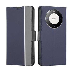 For Huawei Mate 60 Pro / Pro+ Twill Texture Side Button Leather Phone Case(Blue)