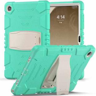 For Samsung Galaxy Tab A9+ / X210 PC Hybrid Silicone Tablet Case with Holder(Mint Green)