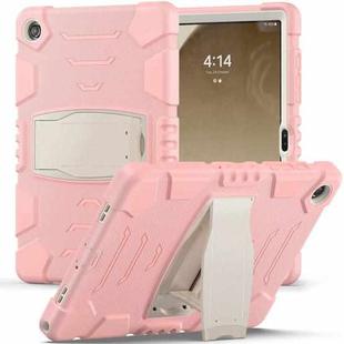 For Samsung Galaxy Tab A9+ / X210 PC Hybrid Silicone Tablet Case with Holder(Cherry Blossoms Pink)