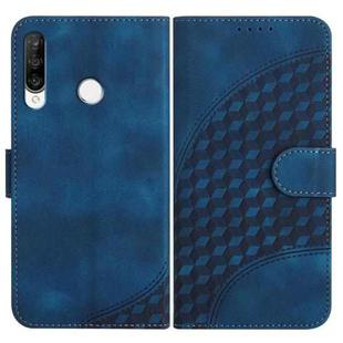 For Huawei P30 lite/nova 4e YX0060 Elephant Head Embossed Phone Leather Case with Lanyard(Royal Blue)