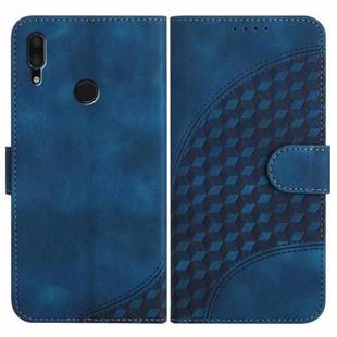 For Huawei Y7 2019 YX0060 Elephant Head Embossed Phone Leather Case with Lanyard(Royal Blue)