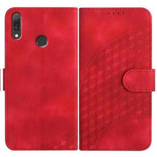 For Huawei Y9 2019 YX0060 Elephant Head Embossed Phone Leather Case with Lanyard(Red)