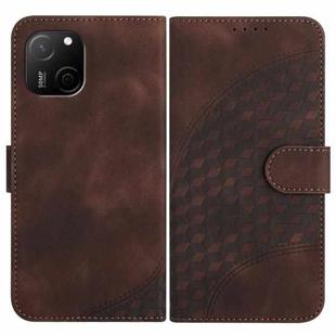 For Huawei Maimang A20 YX0060 Elephant Head Embossed Phone Leather Case with Lanyard(Coffee)