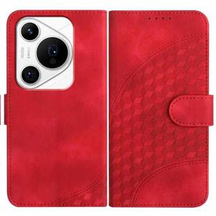 For Huawei Pura 70 Pro/70 Pro+ YX0060 Elephant Head Embossed Phone Leather Case with Lanyard(Red)