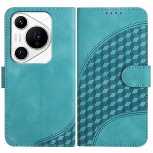 For Huawei Pura 70 Pro/70 Pro+ YX0060 Elephant Head Embossed Phone Leather Case with Lanyard(Light Blue)
