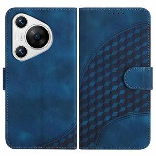 For Huawei Pura 70 YX0060 Elephant Head Embossed Phone Leather Case with Lanyard(Royal Blue)