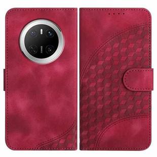 For Huawei Mate 70 Elephant Head Embossed Phone Leather Case with Lanyard(Rose Red)