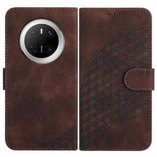 For Huawei Mate 70 Elephant Head Embossed Phone Leather Case with Lanyard(Coffee)