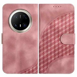 For Huawei Mate 70 Pro / Mate 70 Pro+ Elephant Head Embossed Phone Leather Case with Lanyard(Pink)