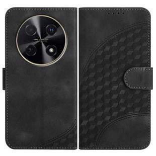 For Huawei nova 12i Elephant Head Embossed Phone Leather Case with Lanyard(Black)