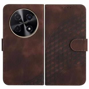 For Huawei nova 12i Elephant Head Embossed Phone Leather Case with Lanyard(Coffee)