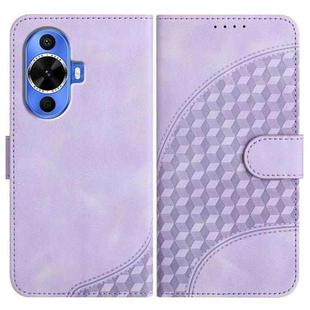 For Huawei nova 12s Elephant Head Embossed Phone Leather Case with Lanyard(Light Purple)