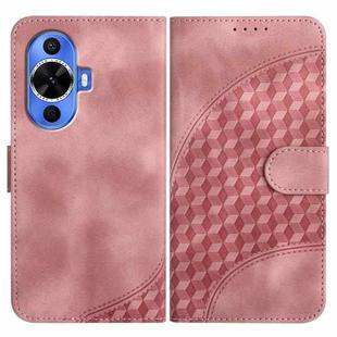 For Huawei nova 12s Elephant Head Embossed Phone Leather Case with Lanyard(Pink)