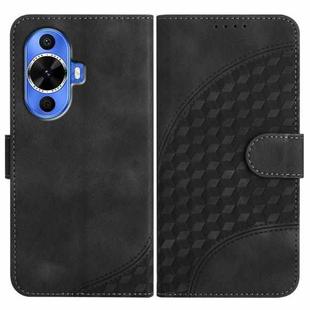 For Huawei nova 12s Elephant Head Embossed Phone Leather Case with Lanyard(Black)