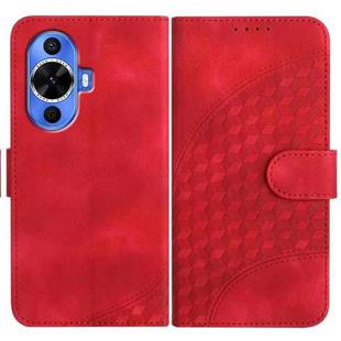 For Huawei nova 12s Elephant Head Embossed Phone Leather Case with Lanyard(Red)