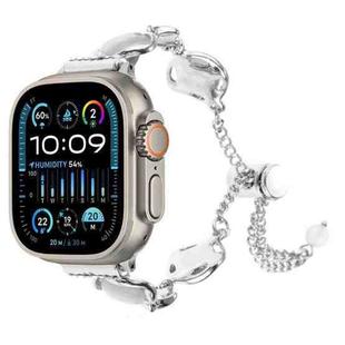 For Apple Watch Ultra 2 49mm Shell Metal Chain Bracelet Watch Band(Silver)
