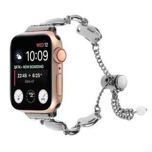 For Apple Watch Series 5 40mm Shell Metal Chain Bracelet Watch Band(Black)