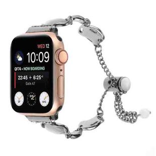 For Apple Watch Series 3 38mm Shell Metal Chain Bracelet Watch Band(Black)