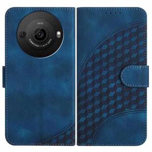 For Sharp Aquos R8 Pro SH-51D YX0060 Elephant Head Embossed Phone Leather Case with Lanyard(Royal Blue)
