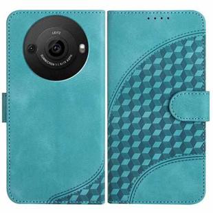 For Sharp Aquos R8 Pro SH-51D YX0060 Elephant Head Embossed Phone Leather Case with Lanyard(Light Blue)