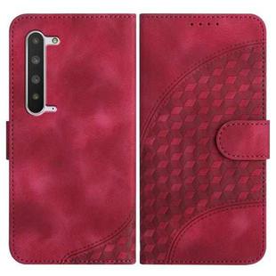 For Sharp Aquos R5G YX0060 Elephant Head Embossed Phone Leather Case with Lanyard(Rose Red)