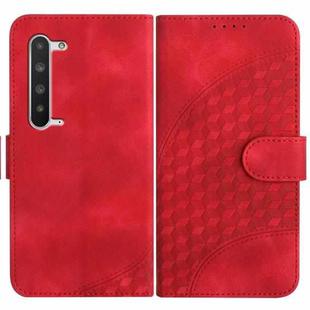 For Sharp Aquos R5G YX0060 Elephant Head Embossed Phone Leather Case with Lanyard(Red)