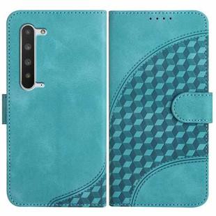 For Sharp Aquos R5G YX0060 Elephant Head Embossed Phone Leather Case with Lanyard(Light Blue)