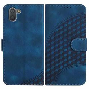 For Sharp Aquos R3 YX0060 Elephant Head Embossed Phone Leather Case with Lanyard(Royal Blue)