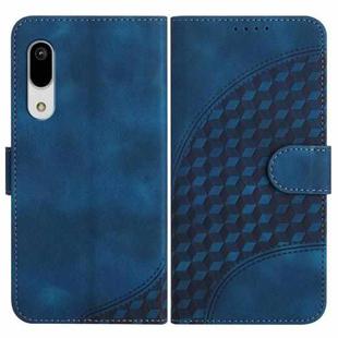 For Sharp Aquos Sense 3 YX0060 Elephant Head Embossed Phone Leather Case with Lanyard(Royal Blue)