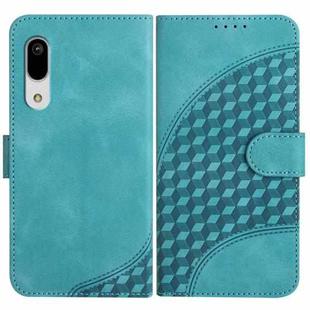 For Sharp Aquos Sense 3 YX0060 Elephant Head Embossed Phone Leather Case with Lanyard(Light Blue)