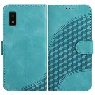 For Sharp Aquos wish YX0060 Elephant Head Embossed Phone Leather Case with Lanyard(Light Blue)