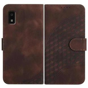 For Sharp Aquos wish YX0060 Elephant Head Embossed Phone Leather Case with Lanyard(Coffee)