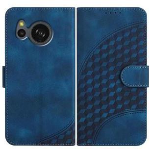 For Sharp Aquos sense8/SHG11/SH-54D YX0060 Elephant Head Embossed Phone Leather Case with Lanyard(Royal Blue)