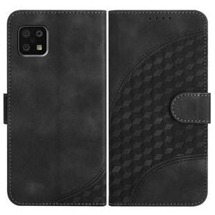 For Sharp Aquos Sense 6/Aquos Sense6s YX0060 Elephant Head Embossed Phone Leather Case with Lanyard(Black)