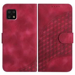 For Sharp Aquos Sense 6/Aquos Sense6s YX0060 Elephant Head Embossed Phone Leather Case with Lanyard(Rose Red)